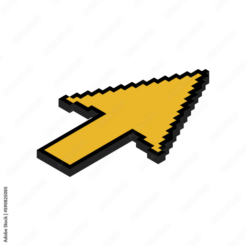 Aufkleber arrow isometric pixel icon, web cursor click mouse symbol, computer pointer vector illustration