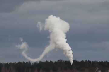 smoke from a chimney