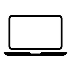 Laptop flat web icon, notebook computer technology symbol , blank display vector illustration