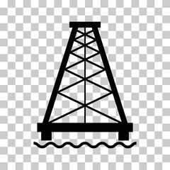 Oil rig flat graphic icon, fuel platform industry tower gas sign, vector illustration