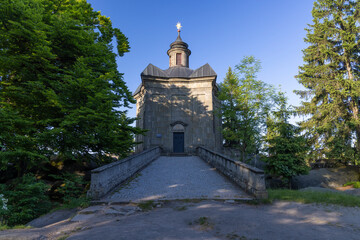 Fototapeta na wymiar Hvezda church in Broumovske steny, Eastern Bohemia, Czech Republic