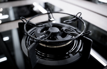 Domestic kitchen gas stove top cooker without flame