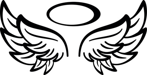 Stylized vector image of the angels wings