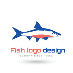 fish icon vector black icon line style