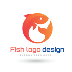 fishlogo icon vector, fish simple icon, line illustration art isolated on white background