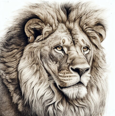 portrait of a lion closeup , generative ai