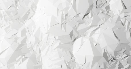 White crumpled paper background 3d render