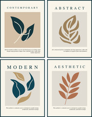 Matisse Abstract Art Set, Aesthetic Modern Art, Boho Decor, Minimalist Art, Illustattion, Vector, Poster, Postcard. Collection for decoration. Vector all isolated