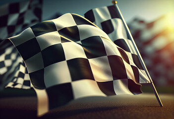 Race chequered flag at a competition. racing flag, checkered flag