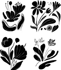 Matisse Abstract Art Set, Aesthetic Modern Art, Boho Decor, Minimalist Art, Illustattion, Vector, Poster, Postcard. Collection for decoration. Vector all isolated