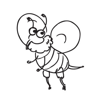 bee of honey,  vector hand drawn doodle