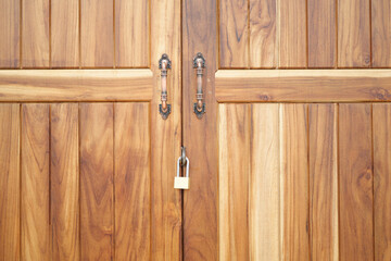 Wooden door texture with lock