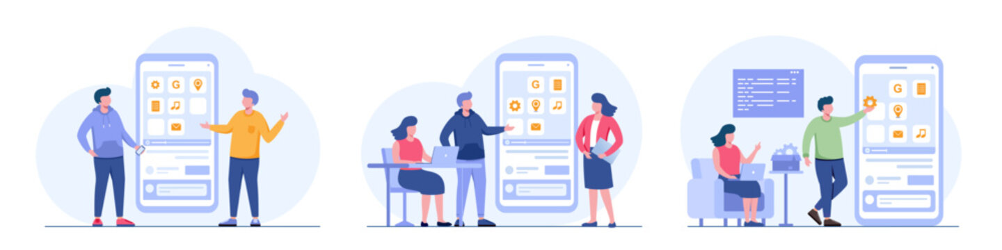 Software development. Web programming languages. css, html, it, ui. programmer cartoon character developing website, coding. flat illustration banner