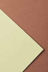 Rough kraft paper background, paper texture brown green colors. Mockup with copy space for text