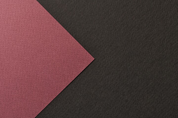 Rough kraft paper background, paper texture black red colors. Mockup with copy space for text