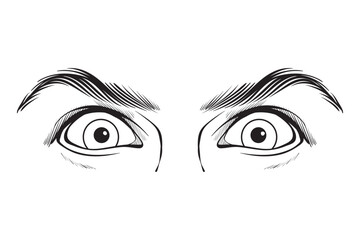 vector hand drawn eye expression line art illustration