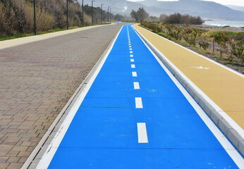 new cycleway from Cape d Orlando to village Torrenova,Sicily,Italy