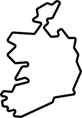 doodle freehand drawing of ireland map.