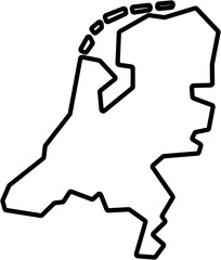 doodle freehand drawing of netherland map.