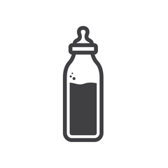 Milk bottle vector icon. Natural milk flat sign design. Milk symbol pictogram. UX UI icon  