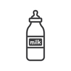 Milk bottle vector icon. Natural milk flat sign design. Milk symbol pictogram. UX UI icon  