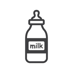 Milk bottle vector icon. Natural milk flat sign design. Milk symbol pictogram. UX UI icon  