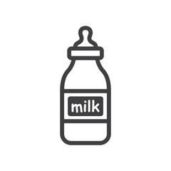 Milk bottle vector icon. Natural milk flat sign design. Milk symbol pictogram. UX UI icon  