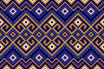 Abstract Ethnic ikat art. Seamless pattern in tribal, folk embroidery, and Mexican style. Aztec geometric art ornament print. vector design for fashion, fabric, wallpaper, cover, wrapping carpet.