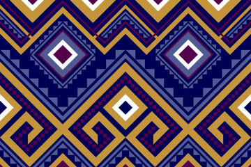 Abstract Ethnic ikat art. Seamless pattern in tribal, folk embroidery, and Mexican style. Aztec geometric art ornament print. vector design for fashion, fabric, wallpaper, cover, wrapping carpet and c