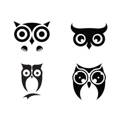 Owl logo icon design animal and simple business