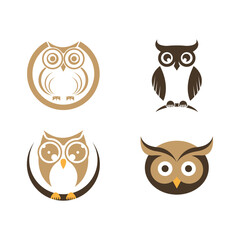 Owl logo icon design animal and simple business