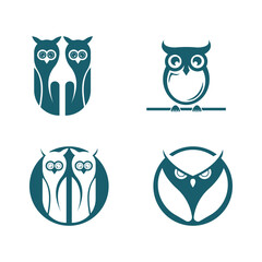 Owl logo icon design animal and simple business
