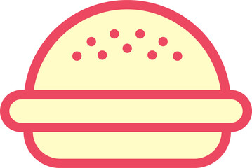 Burger line icon. Hamburger logo. Fast food outline emblem. Identity element, label for menu design restaurant or cafe. Packaging, interior poster. Vector sign on white background.