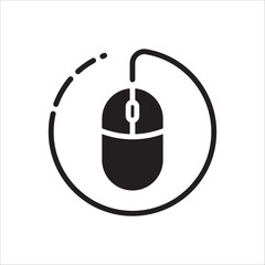 Computer mouse vector icon. Computer mouse flat sign design. PC mouse symbol pictogram. UX UI icon