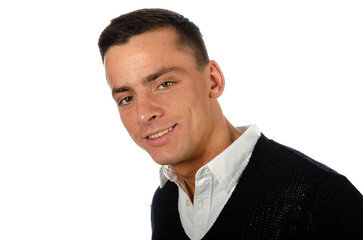 Headache and migraine. Young attractive guy with health problems.