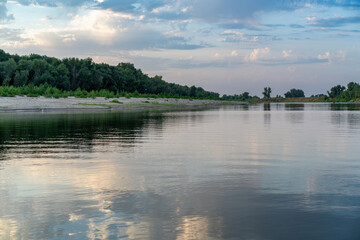 The Great Russian Volga River and its banks.