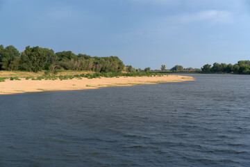 The Great Russian Volga River and its banks.