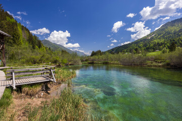 Spring landscape in Zelenci, Slovenia