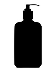 Illustration of a hand sanitizing bottle.