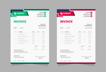 Modern invoice vector template