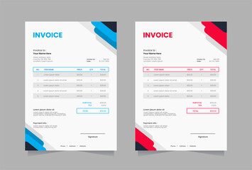 Obraz premium Modern invoice vector template