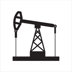 Pump jack icon. Oil rocking chair vector icon. Oil pump flat sign design. Petroleum rocking chair symbol pictogram. UX UI icon