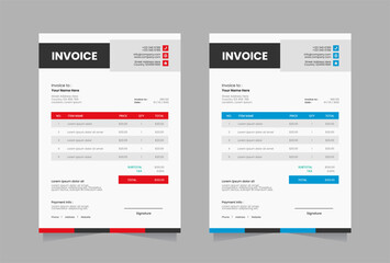 Modern invoice vector template