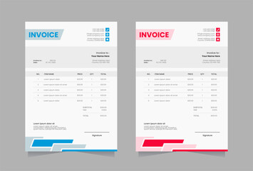 Modern invoice vector template