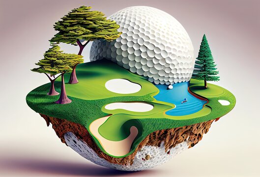 Golfing Idea Backdrop Generative AI