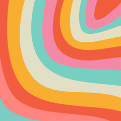 Retro background, Groovy abstract design, vector illustration