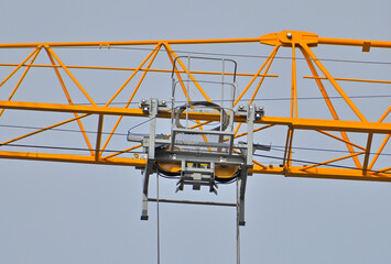 A fragment of the boom of a construction crane in close-up