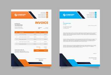 Letterhead and invoice vector template