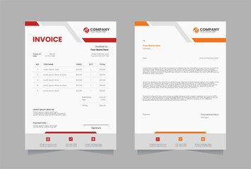 Obraz premium Letterhead and invoice vector template