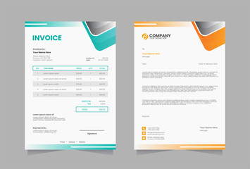 Letterhead and invoice vector template